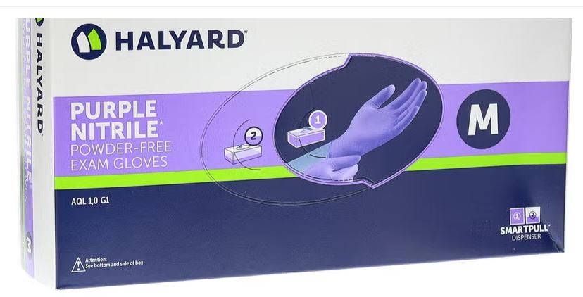 HALYARD Untersuchungshandschuhe, Grösse M, Nitril, Purple, texturiert (100 Stk)