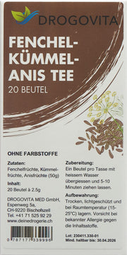 DROGOVITA Fenchel-Kümmel-Anis-Tee (20 Beutel)
