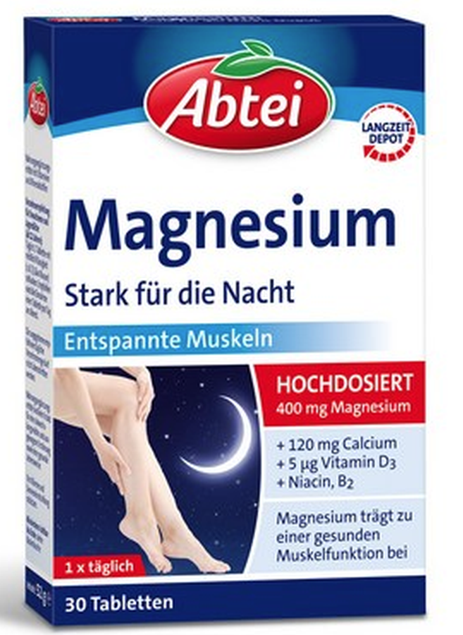 Abtei Magnesiumtabletten 400 Stark für die Nacht (30 Stk)