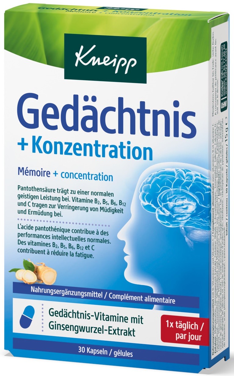 Kneipp Gedächtnis + Konzentration Kapseln (30 Stk)