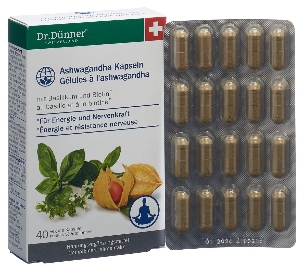 Dr. Dünner Ashwagandha Energie + Nerven Kapseln (40 Stk)