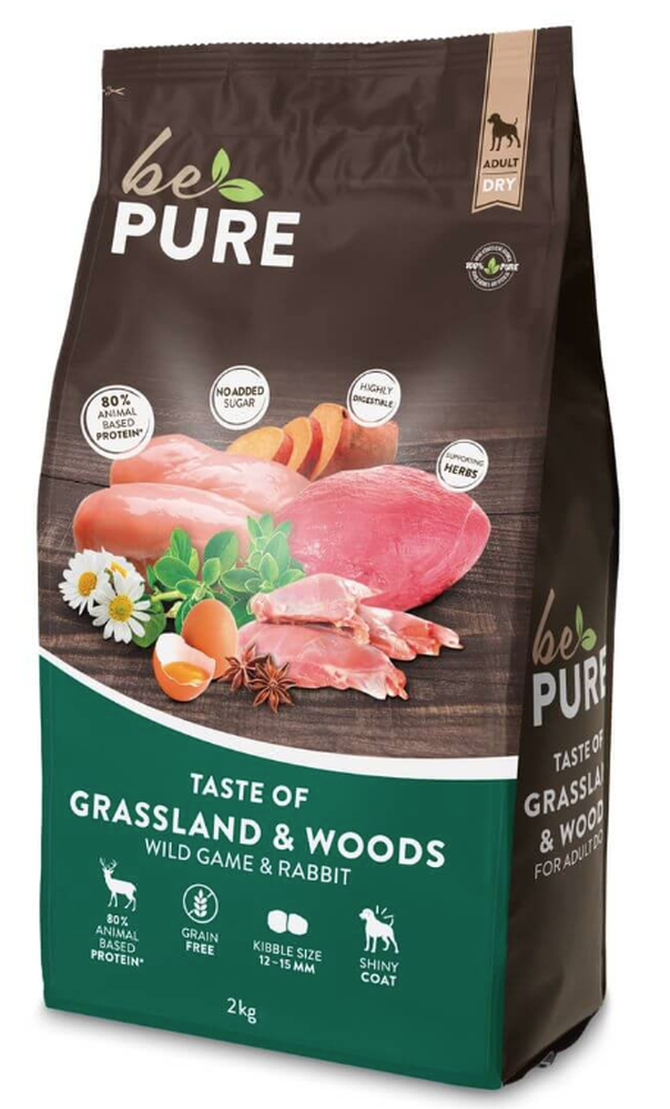 bePure Taste of Grassland and Woods Adult Trockenfutter für Hunde (2kg)