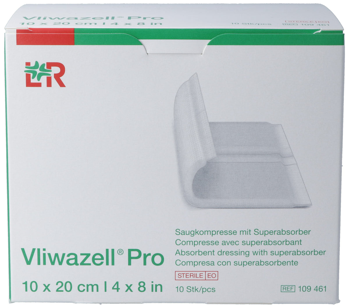 Vliwazell Pro Saugkompresse 10x20cm (10 Stk)