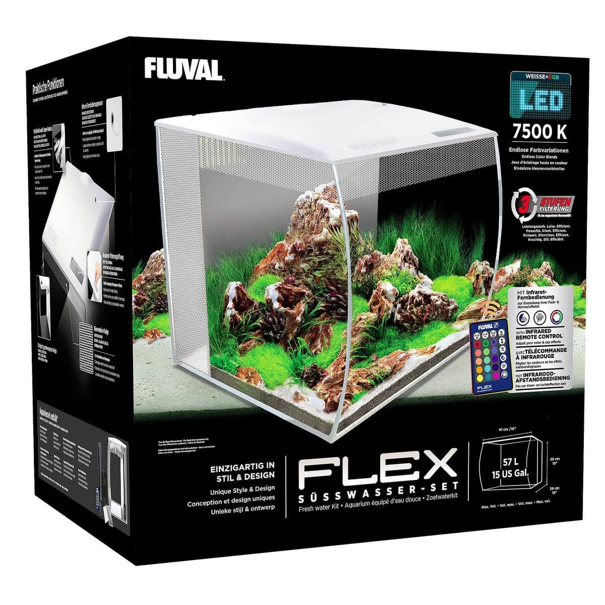 Fluval Aquarium Flex LED in weiss, 57 Liter (1 Stk)