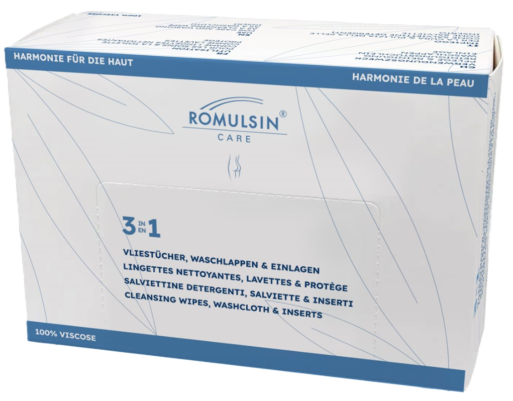 ROMULSIN Care Vliestücher Waschlappen & Einlagen (50 Stk)