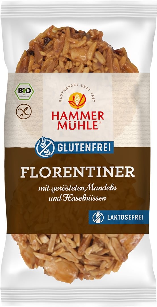 HAMMERMÜHLE Bio-Florentiner glutenfrei, geröstet Mandel und Haselnuss (80g)