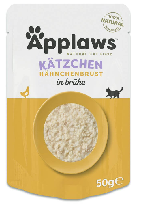 Applaws Kitten Hühnerbrust in Brühe Nassfutter für Katzen (50g)