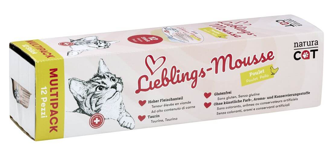 naturaCat Lieblings​-​Mousse mit Hühnchen, Nassfutter für Katzen (85g)