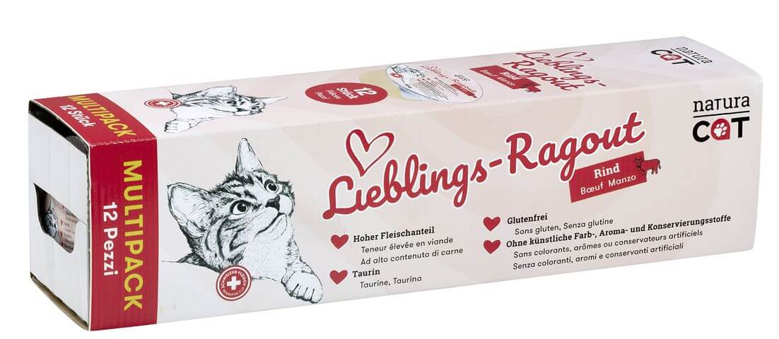 naturaCat Rind Ragout, Nassfutter für Katzen (85g)