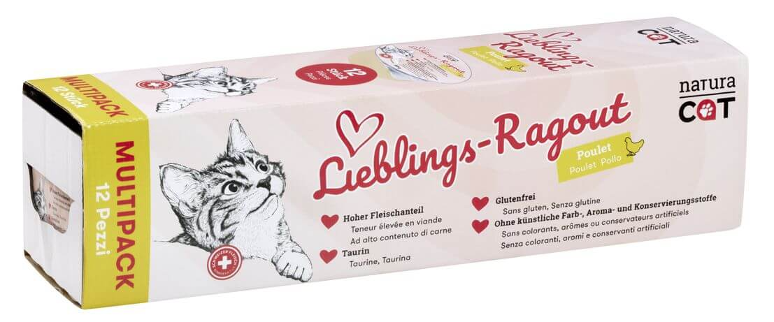 naturaCat Hühnchen Ragout, Nassfutter für Katzen (85g)