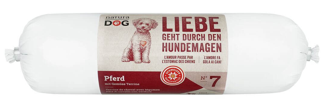 naturaDog Pferd ​& Gemüse Terrine Nassfutter für Hunde (400g)