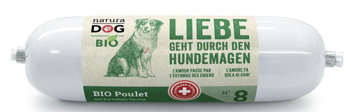 naturaDog Bio Poulet Terrine mit Kartoffeln Nassfutter für Hunde (400g)