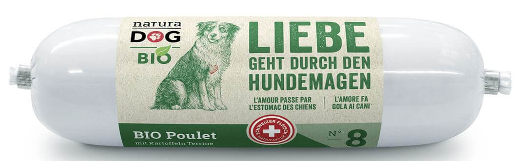 naturaDog Bio Hühnchen Terrine mit Kartoffeln Nassfutter für Hunde (200g)