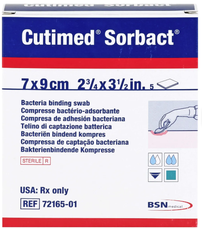 Cutimed Sorbact Kompressen 7x9cm (5 Stk)
