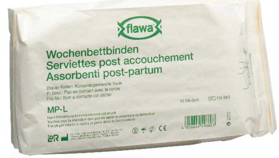 FLAWA Wochenbettbinden Lang Keimreduziert (10 Stk)