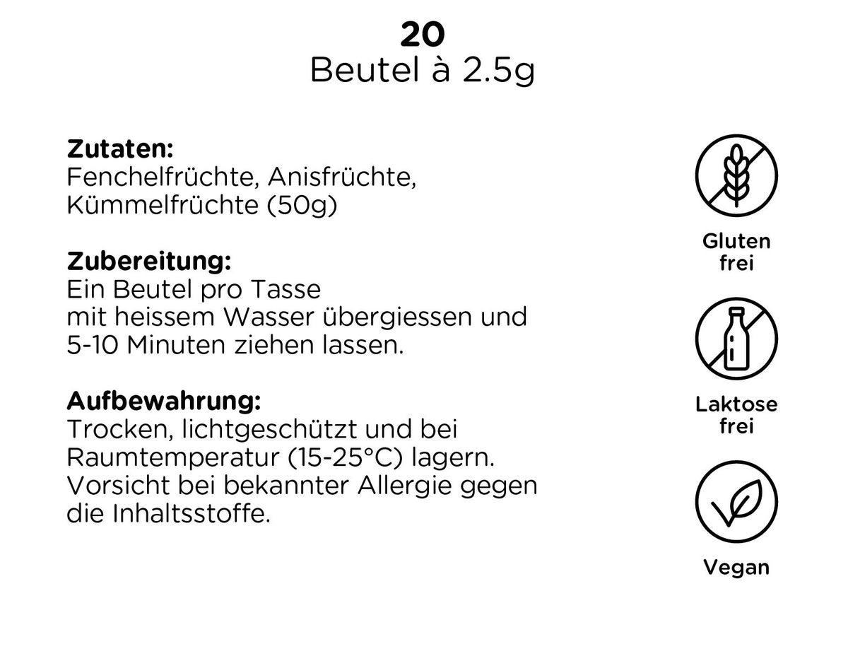 Kanela Fenchel & Anis & Kümmel Tee (20 Beutel)