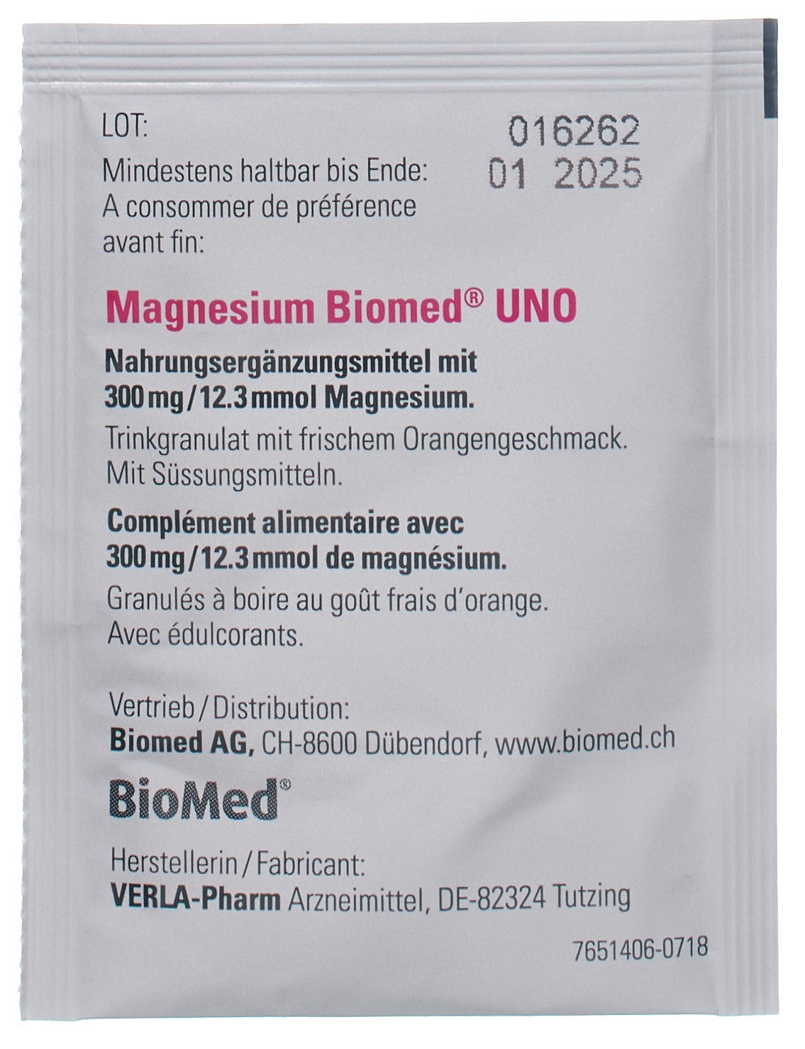 Magnesium Biomed Uno Beutel (40 Stk)