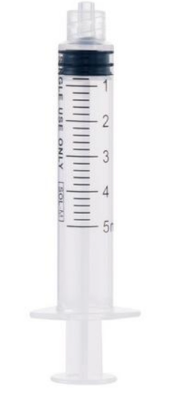 Sol-M 3-teilige Spritze PP 5ml, ohne Nadel, Luer-Lock (100 Stk)
