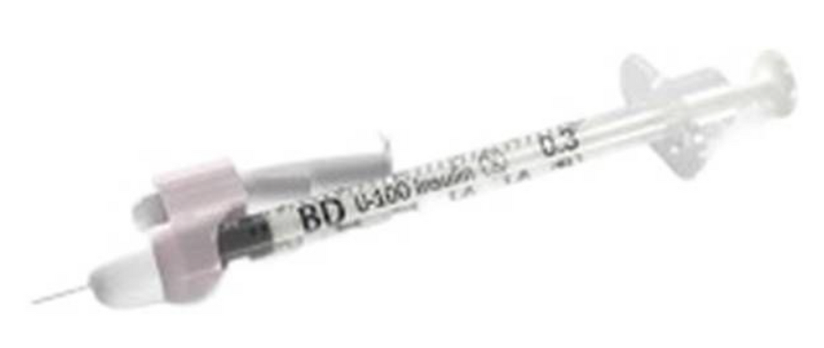 BD Safetyglide Insulinspritzen 1ml (100 Stk)