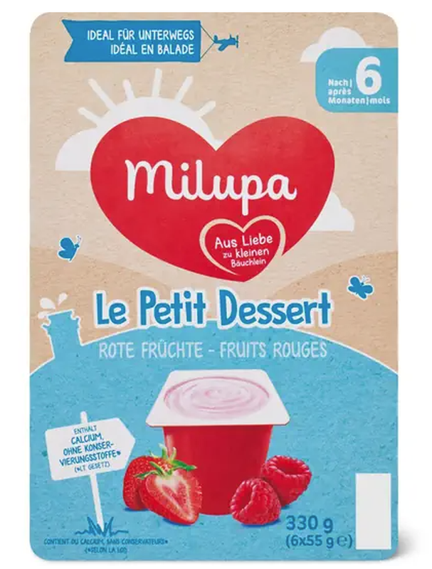 Milupa le Petit Dessert Himbeere und Erdbeere (6x55g)