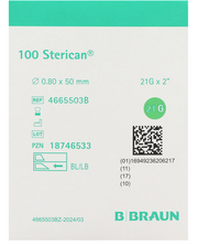 Sterican Kanülen 21G grün, 2 Zoll, 0.8X50mm (100 Stk)