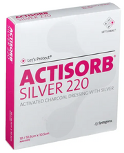ACTISORB Silver 220 Kohleverband 10.5x10.5cm (10 Stk)