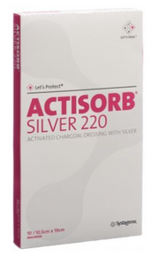 ACTISORB Silver 220 Kohleverband 19x10.5cm (10 Stk)