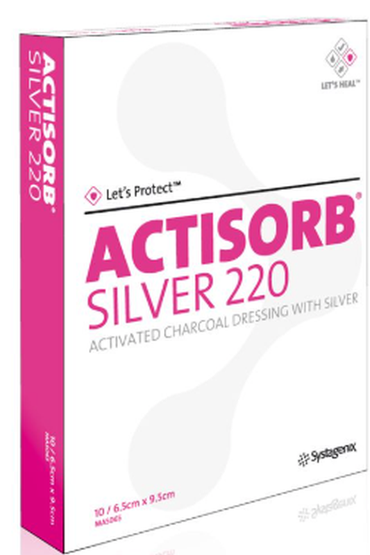 ACTISORB Silver 220 Kohleverband 9.5x6.5cm (10 Stk)