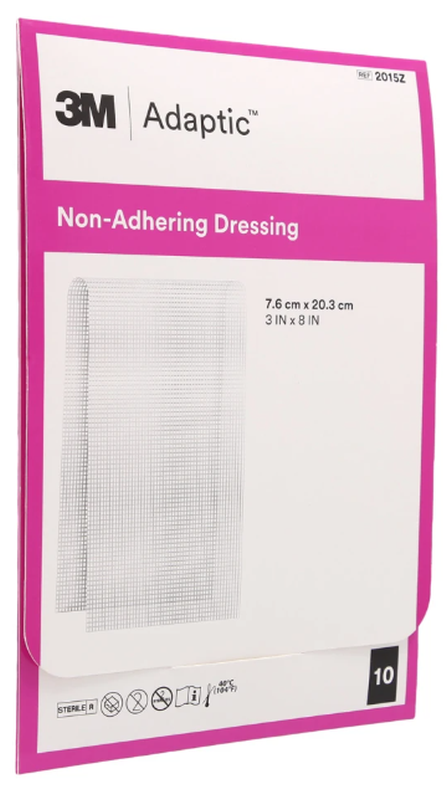 3M Adaptic nicht-haftender, feuchter Wundverband, steril, 7.6x20.3cm (10 Stk)
