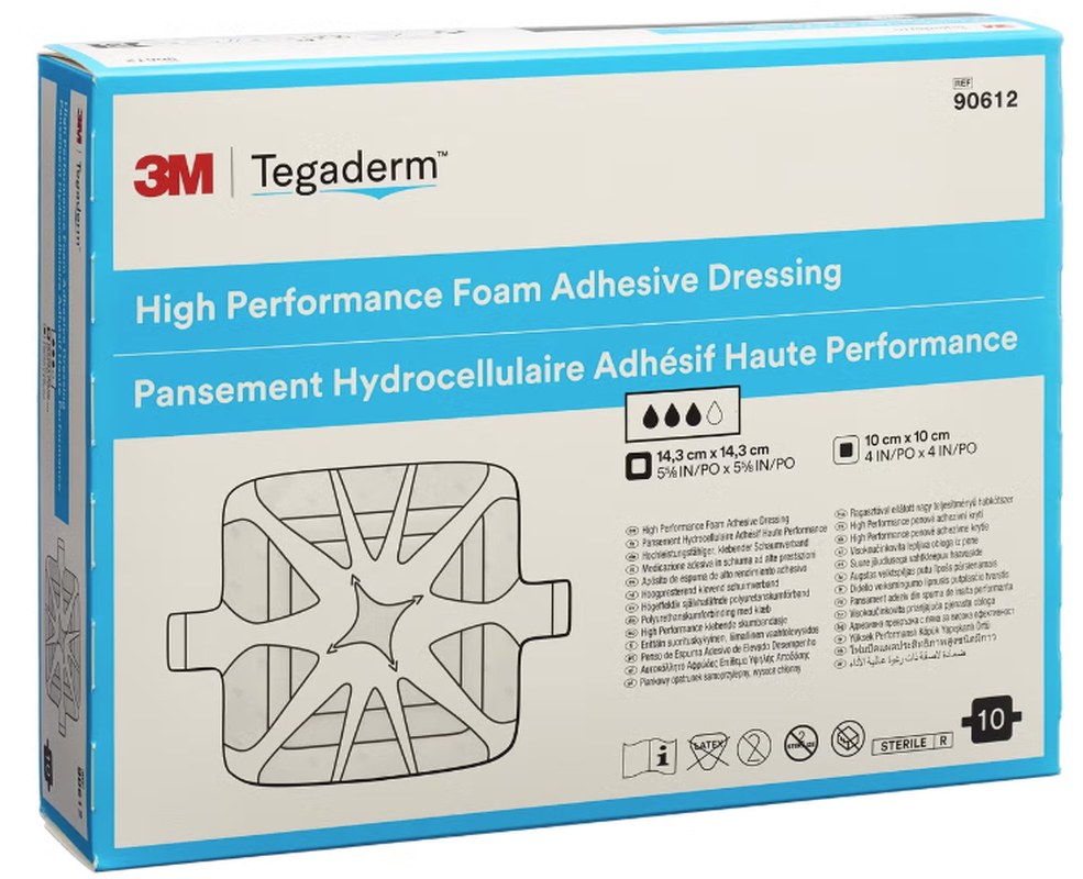 3M Tegaderm non-adhäsive High Performance Schaumkompresse, 10x10cm (10 Stk)