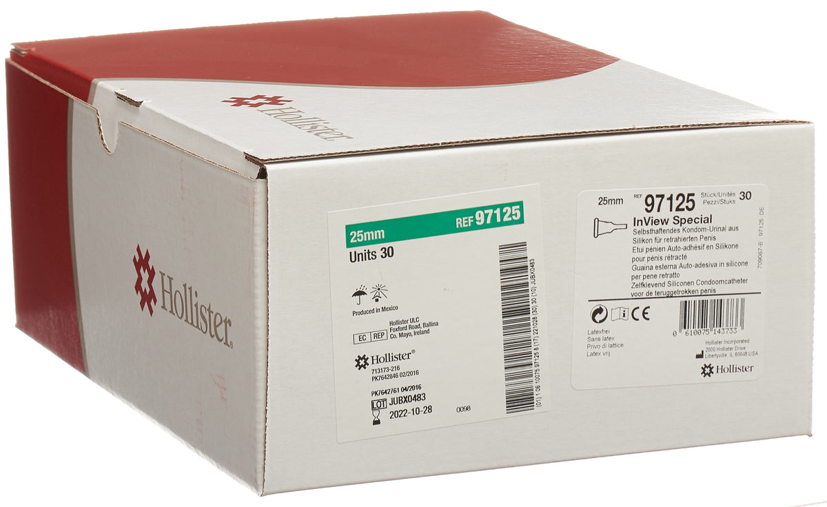 Hollister InView Silikon-Kondom-Urinal Standard, Durchmesser 25mm (30 Stk)