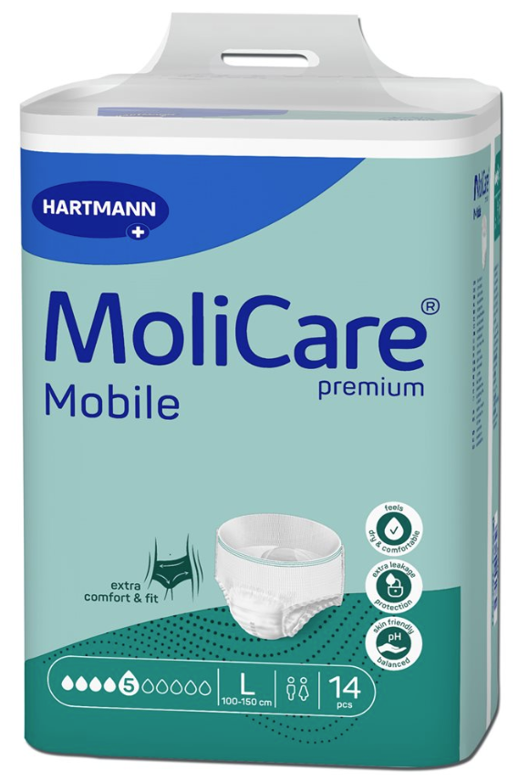 MoliCare Mobile 5 Tropfen, Hüftumfang 100-150cm (14 Stk)