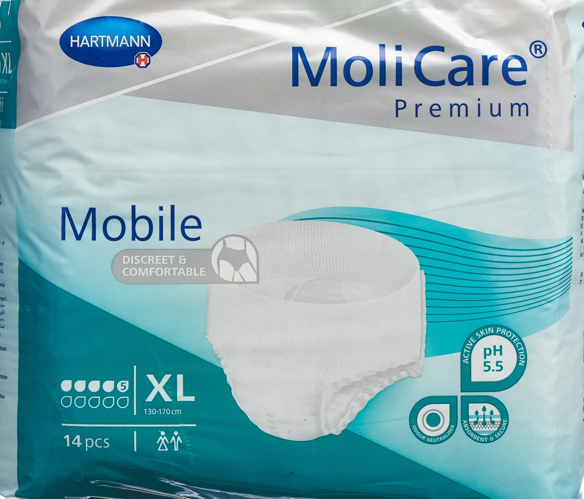 MoliCare Mobile 5 Tropfen, Hüftumfang 130-170cm (14 Stk)