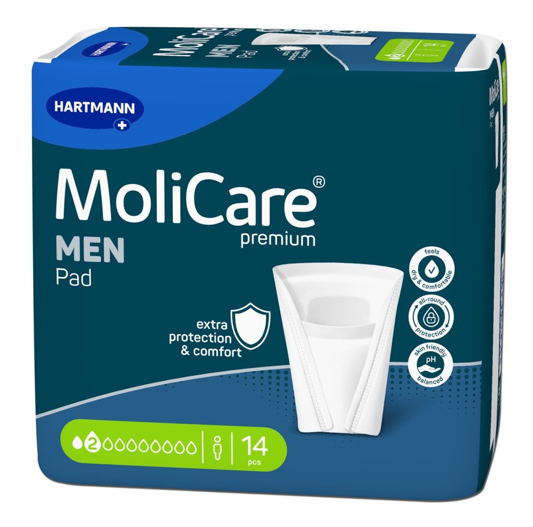 MoliCare premium Men Pad 2 Tropfen, Grösse 14.7x11.5cm (14 Stk)
