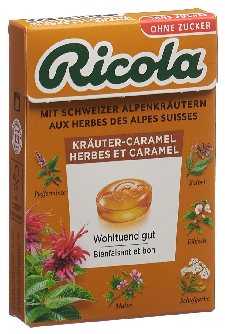 Ricola Kräuter-Caramel ohne Zucker mit Stevia (50g)