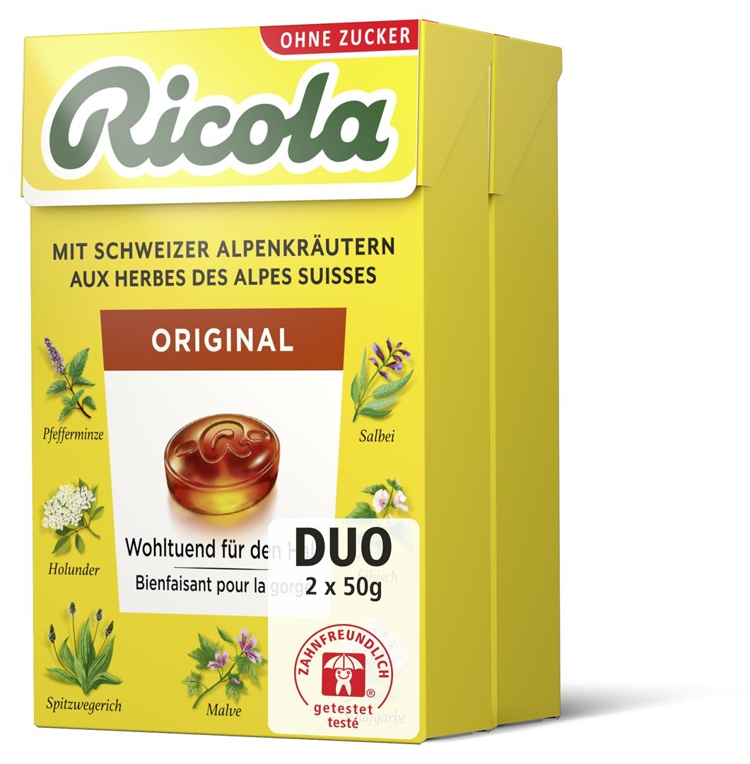 Ricola Original Kräuter Bonbons ohne Zucker (2x50g)