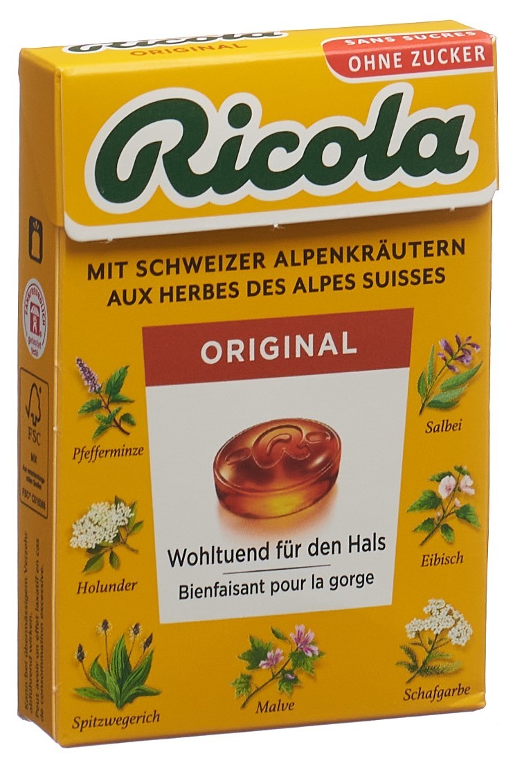 Ricola Original Kräuter Bonbons ohne Zucker (2x50g)