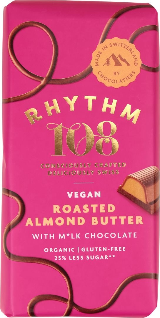Rhythm 108 Roasted Almond Butter Chocolate (100g)