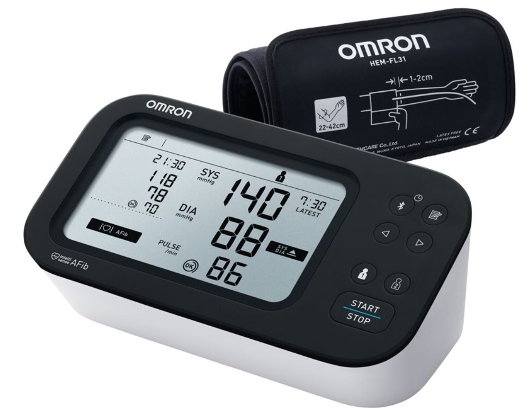 OMRON Blutdruckmessgerät Oberarm M7 Intelli IT AFib, mit Connect App, inklusive Gratisservice (1 Stk)