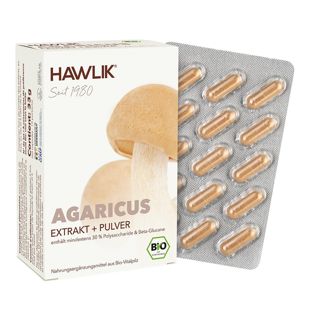 HAWLIK Agaricus Extrakt + Pulver Kapseln (60 Stk)