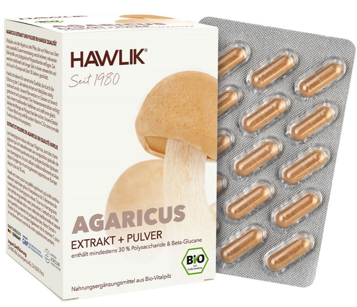 HAWLIK Agaricus Extrakt + Pulver Kapseln (120 Stk)