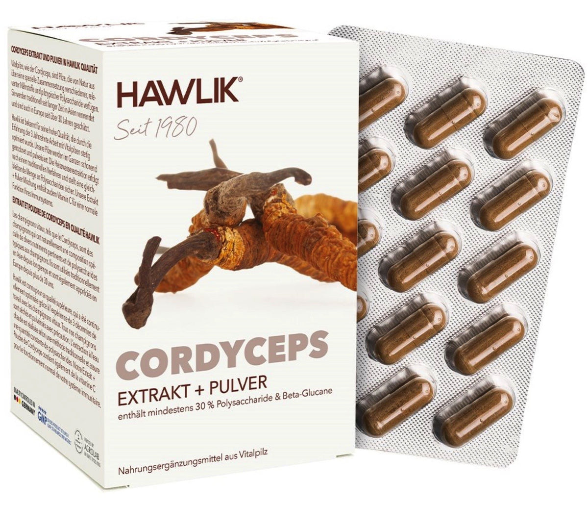 HAWLIK Cordyceps Extrakt + Pulver Kapseln (120 Stk)