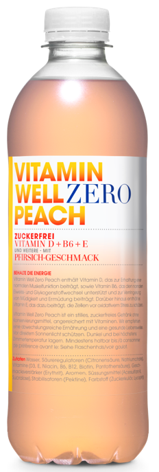 Vitamin Well Zero Peach (12x500ml)