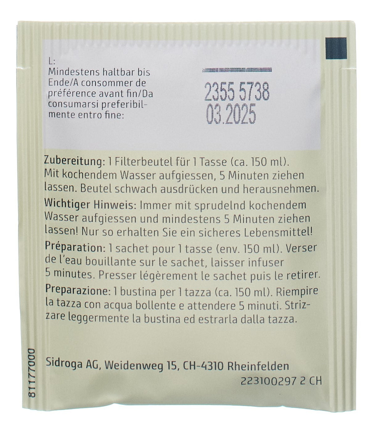 SIDROGA Baby- und Kinder-Fencheltee (20 Beutel)
