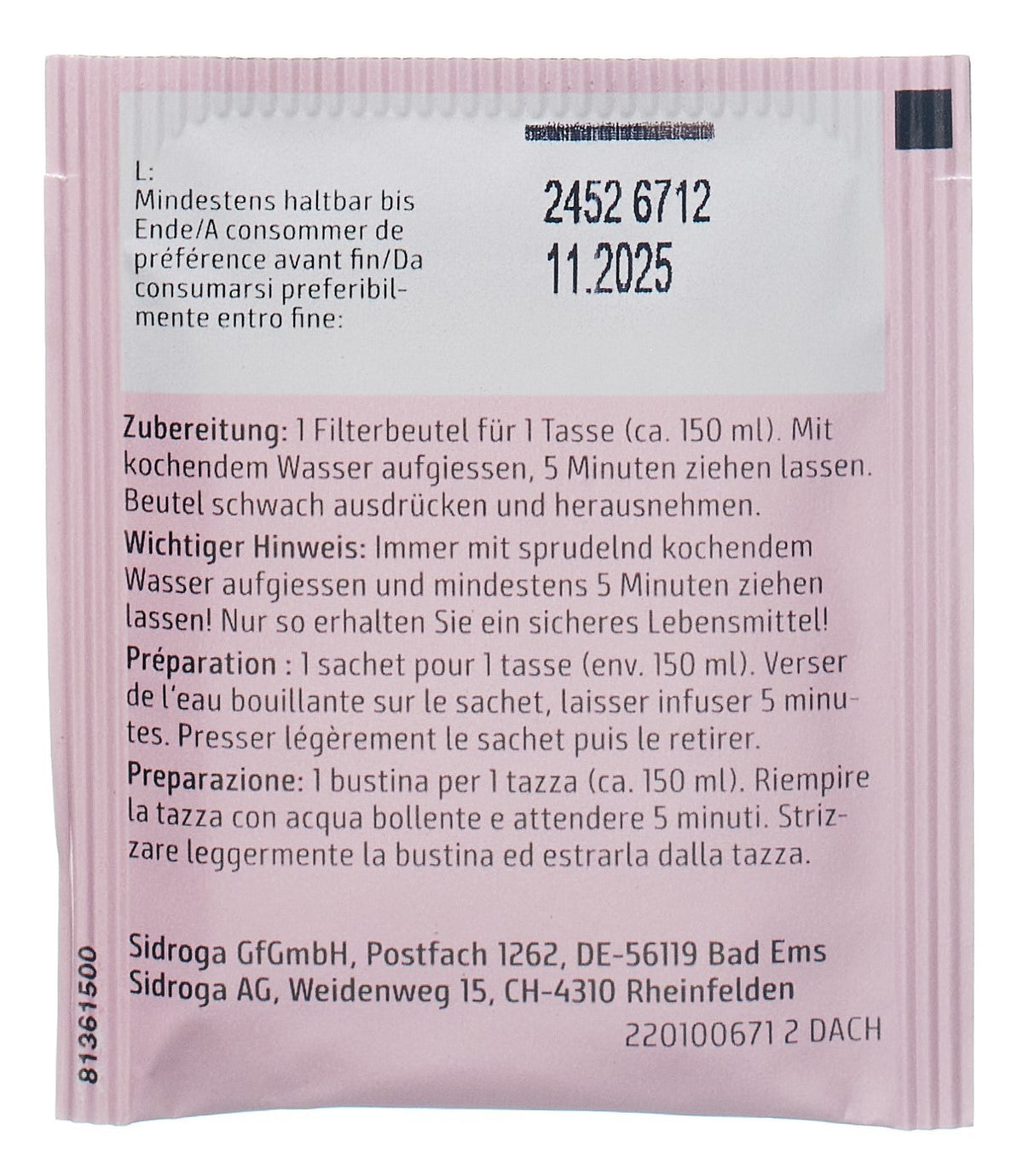 Sidroga Früchtetee mit Granatapfel (20 Beutel)