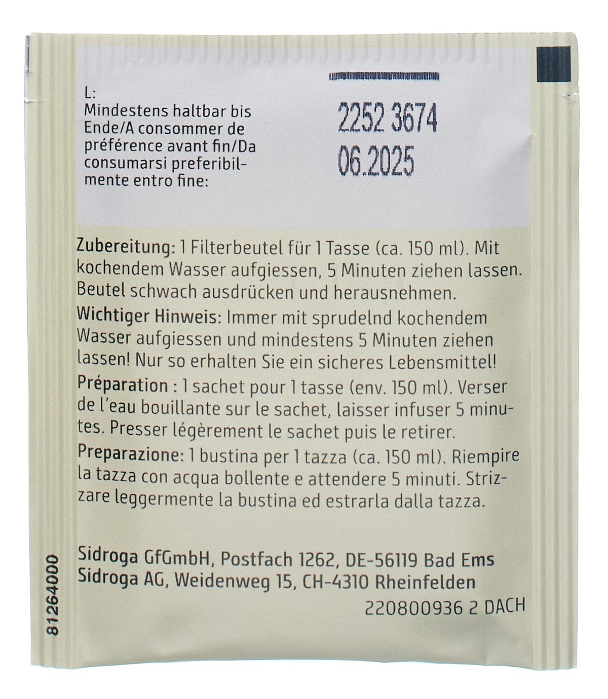 Sidroga Ingwer-Zitrone Tee (20 Beutel)