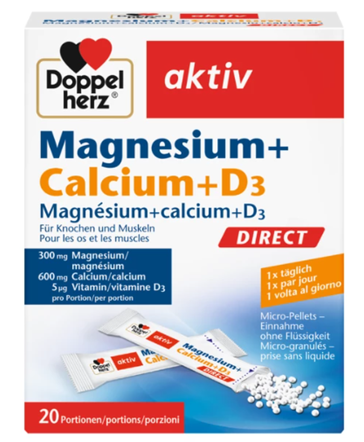 Doppelherz aktiv Magnesium + Calcium + D3 DIRECT Micro-Pellets (20 Stk)