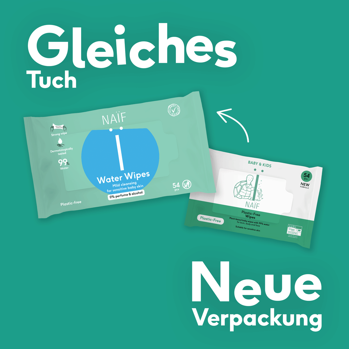Naïf lingettes humides pour bébé sans plastique (864 pièces)