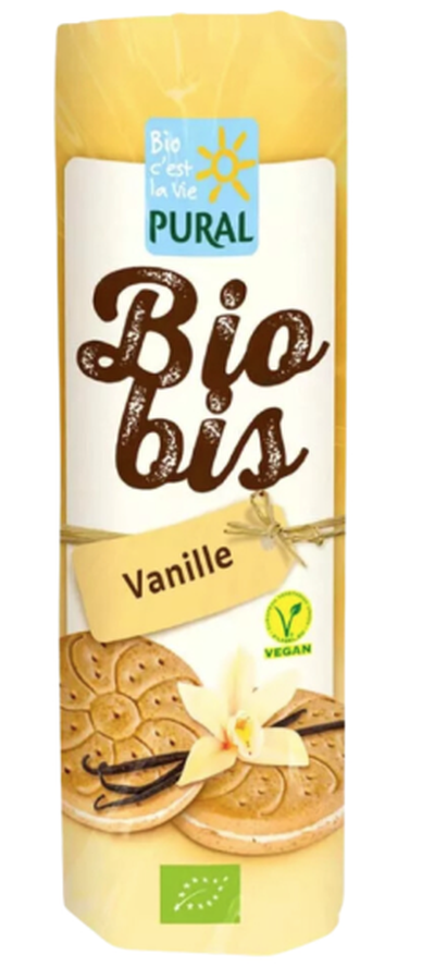 PURAL Biobis Weizen-Doppelkeks palmölfrei, mit Bourbon-Vanillecreme (320g)