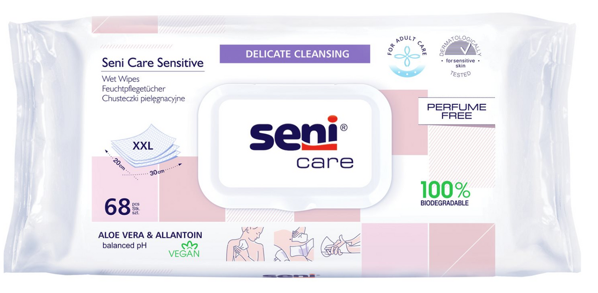 Seni Care Feuchttücher sensitiv 20x30cm (68 Stk)